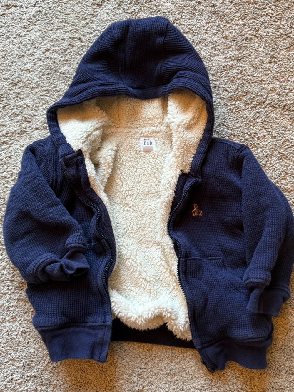 Gap Baby Sherpa Lined Thermal Zip Hoodie Toddler Boys